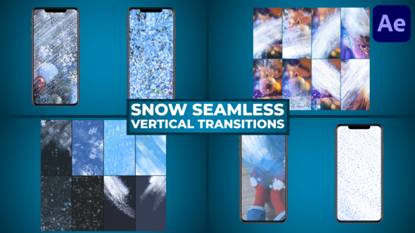 Videohive Snow Seamless Vertical Transitions | After Effects Elements template preview