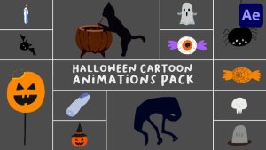 Videohive Halloween Cartoon Animations Pack for After Effects Elements template preview