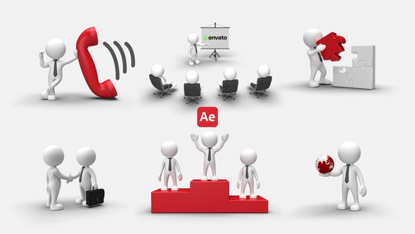 Videohive 3D People Animations 5 Elements template preview