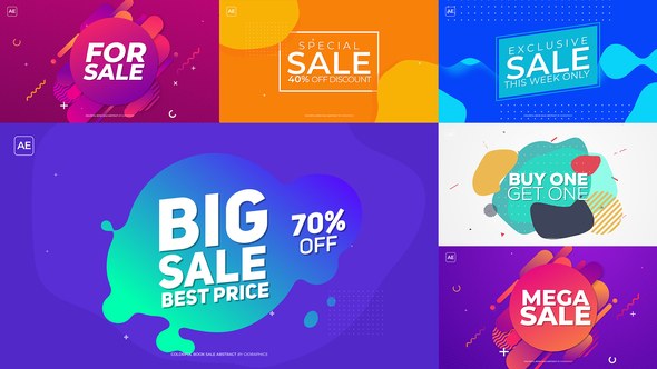 Colorful Book Sale Abstract Video Displays template preview
