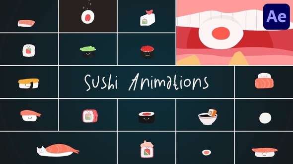 Videohive Sushi Animations for After Effects Elements template preview