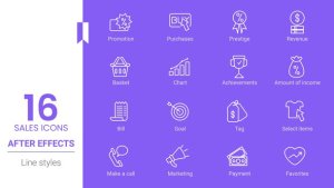 Videohive Sale Line Icons Pack Titles template preview