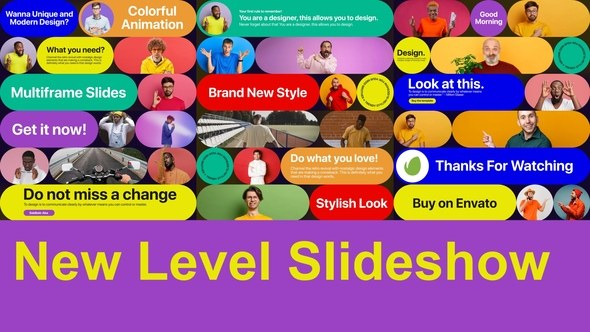 Videohive New Level Slideshow Colorful Gallery Opener Video Displays template preview