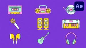 Videohive Hand Drawn Music Elements | AE Elements template preview