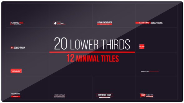 20 Lower Thirds and 12 Titles Video Displays template preview