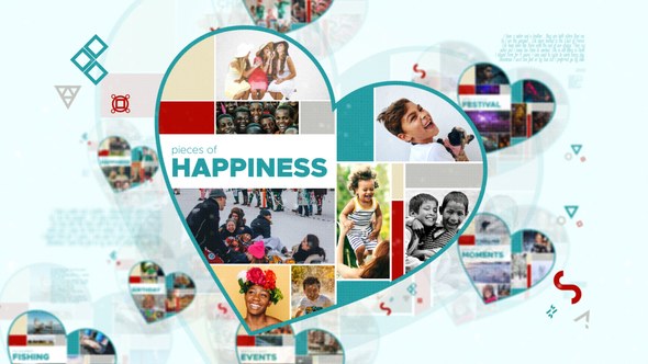 Videohive Pieces Of Happiness Video Displays template preview