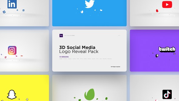 Videohive 3D Social Media Logo Reveal Pack Logo Stings template preview