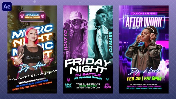 Videohive Night Club Party Flyers Openers template preview