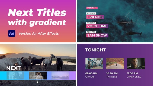 Videohive Next Titles with Gradient Broadcast-packages template preview