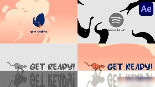 Videohive Running Cat Logo Opener for After Effects Logo Stings template preview