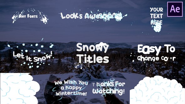 Snow Titles | After Effects Video Displays template preview