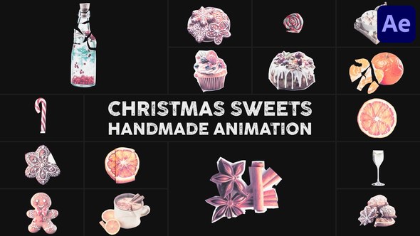 Videohive Christmas Sweets Handmade Animation | After Effects Elements template preview