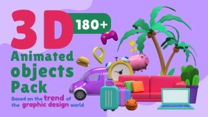 Videohive 3D Animated Objects Pack Elements template preview
