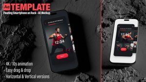 Videohive Floating Smartphone on Rock вЂ“ App Mockup | AE Template (Vertical & Horizontal) Video Displays template preview