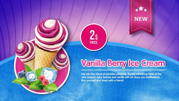 Videohive Ice Cream Menu 22046725 Product Promo template preview