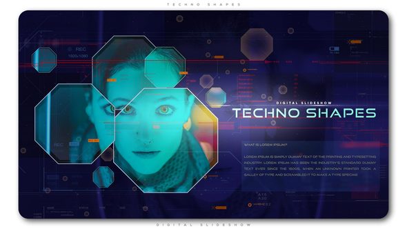 Videohive Techno Shapes Digital Slideshow Video Displays template preview