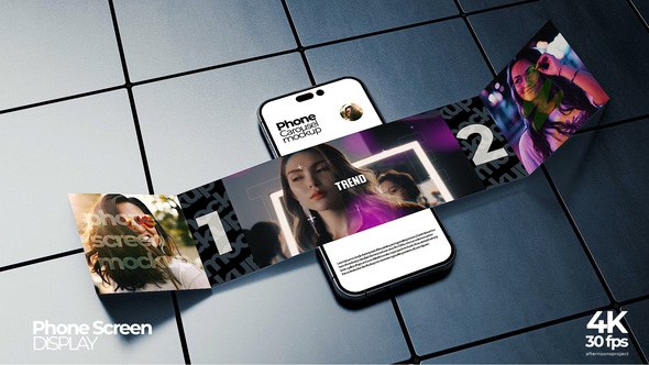 Videohive Caraousel Phone Screen Mockup Video Displays template preview