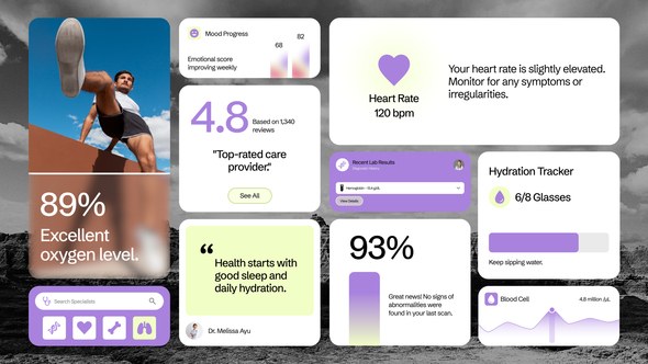 Videohive Medical UI Widget Elements template preview