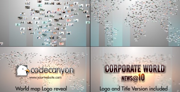 Videohive World Map Video Image Logo Logo Stings template preview