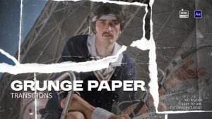 Videohive Grunge Paper Transitions 59325375 Elements template preview