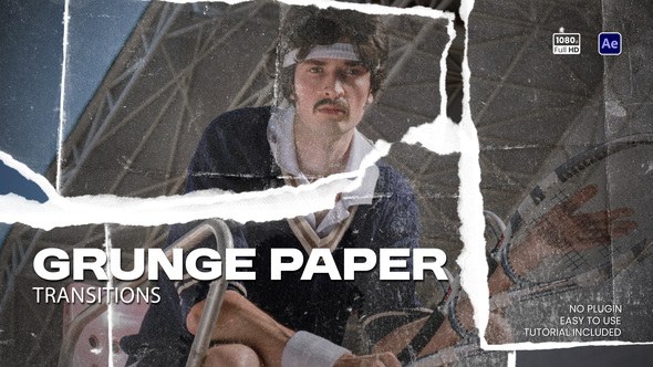 Videohive Grunge Paper Transitions 59325375 Elements template preview