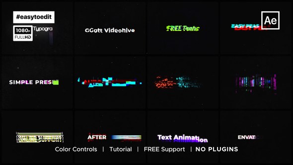 Videohive Digital Glitch Text Presets Titles template preview