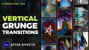 Videohive Vertical Grunge Transitions Elements template preview
