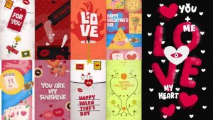Videohive Valentine's Day Vertical Stories Package Elements template preview