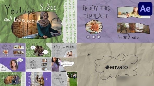 Videohive Social Media Slides and Endscreens for After Effects Openers template preview
