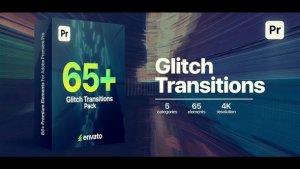 Glitch Transitions Premiere Pro template preview