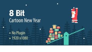 8 Bit Cartoon New Year Video Displays template preview