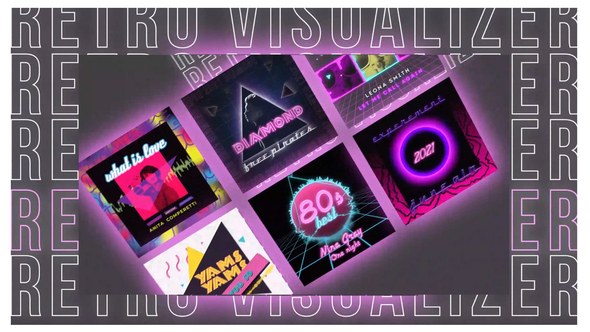 Videohive Retro Music Visualizer Instagram Product Promo template preview