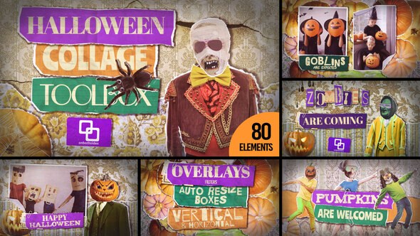 Videohive Halloween Collage Toolbox Video Displays template preview