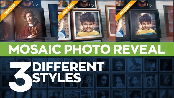 Videohive Mosaic Photo Reveal Pack Video Displays template preview