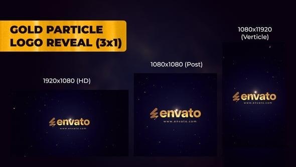 Videohive Golden Particles logo reveal Logo Stings template preview