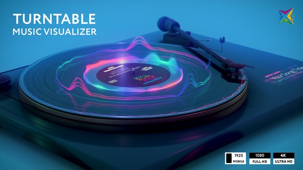 Turntable Music Visualizer Video Displays template preview