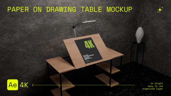 Videohive Paper on The Drawing Table Mockup Product Promo template preview