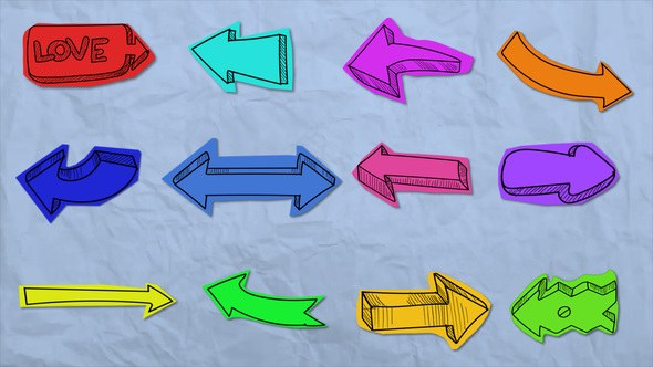 Videohive Paper Unfolding Arrows Elements template preview