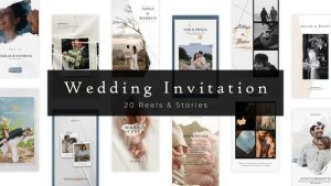 Videohive 20 Elegant Wedding Invitation Reels and Stories Video Displays template preview