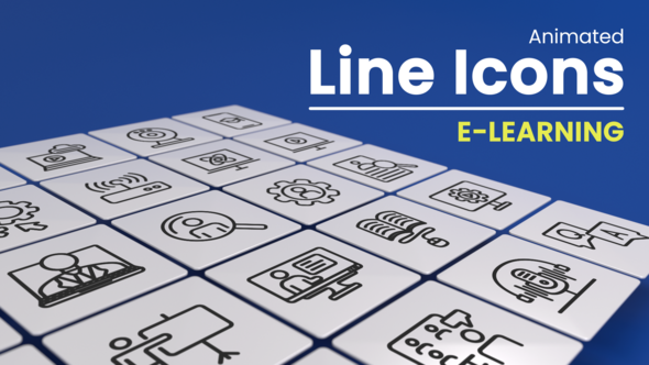 Videohive 50 Animated E-Learning Line Icons Infographics template preview