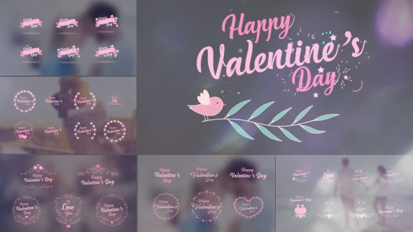 Valentine's Day Badge Pack Video Displays template preview