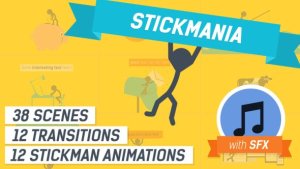 Explainer Video Stickmania Video Displays template preview