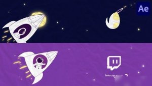 Videohive Cartoon Astronaut in Rocket Logo Opener for After Effects Logo Stings template preview