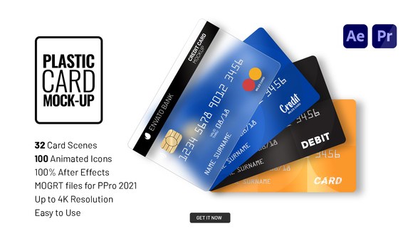 Videohive Plastic Card Mock-up Product Promo template preview