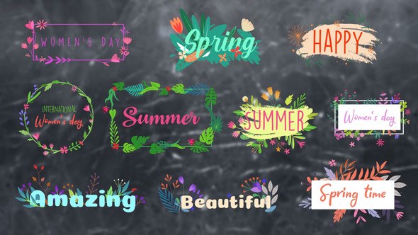 Flower Titles || Premiere Pro MOGRT Premiere Pro template preview
