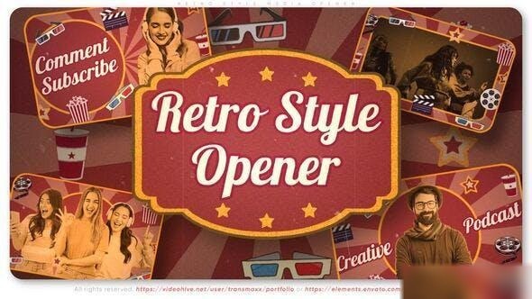 Videohive Retro Style Media Opener Openers template preview