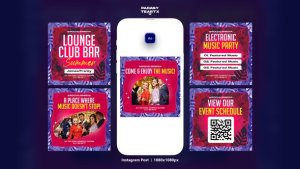 Videohive Night Club Party Instagram Post Product Promo template preview
