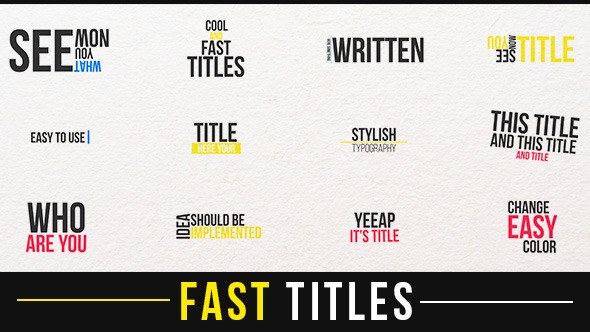 Fast Titles Video Displays template preview