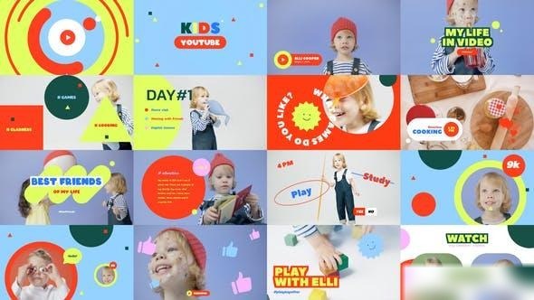 Videohive KidвЂ™s YouTube Vlog Openers template preview