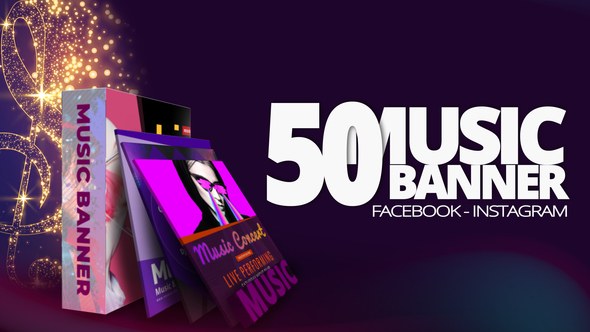 Videohive 50 Music Banners Ad Product Promo template preview